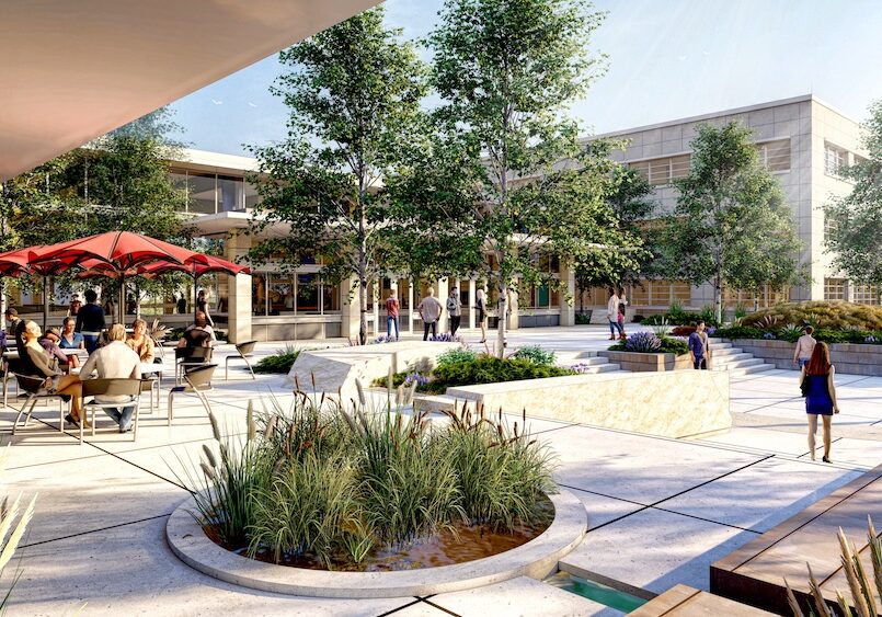 A rendering of the exterior of the Montana Heritage Center and cafe.
