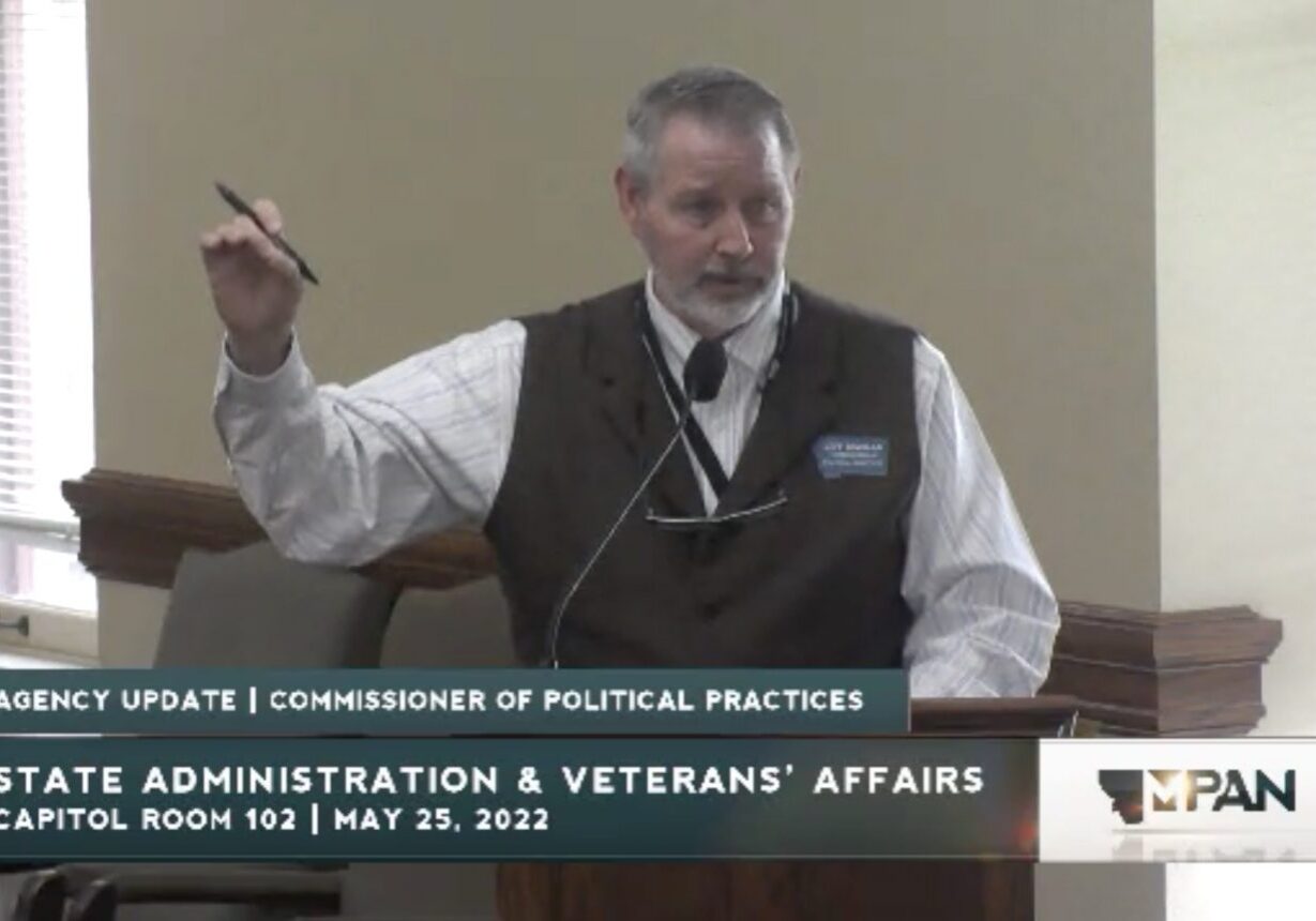 Commissioner of Political Practices Jeff Mangan provided an agency update where he said his office was coordinating with private NGOs to counter election misinformation.