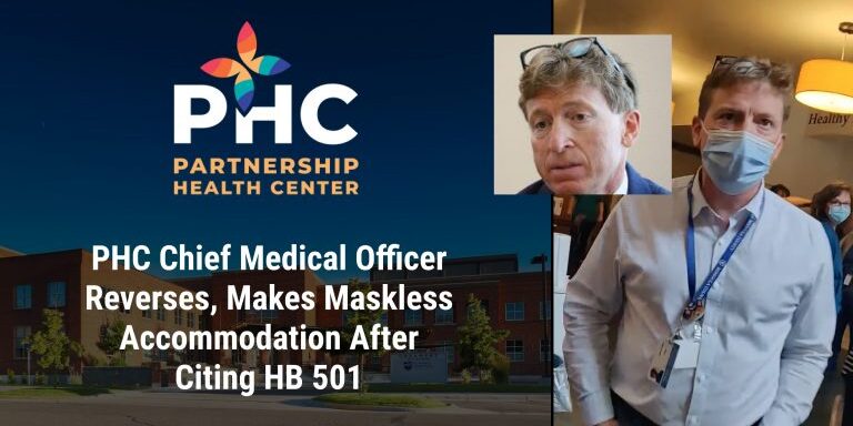 You don't need to wear a mask to be accommodated at Partnership Health Center.