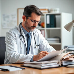 Doctor Reviewing Medical Records Doctor Reviewing Medical Records