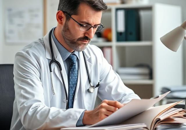 Doctor Reviewing Medical Records Doctor Reviewing Medical Records