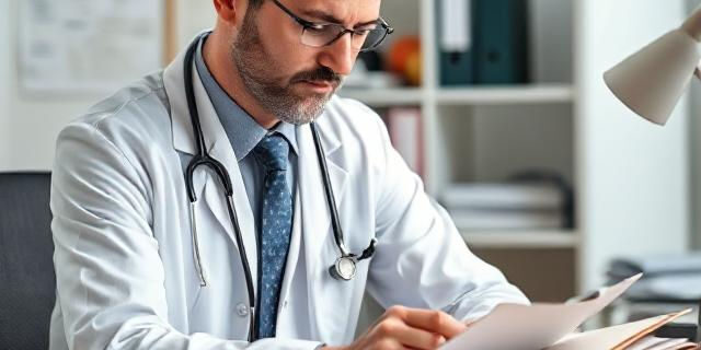 Doctor Reviewing Medical Records