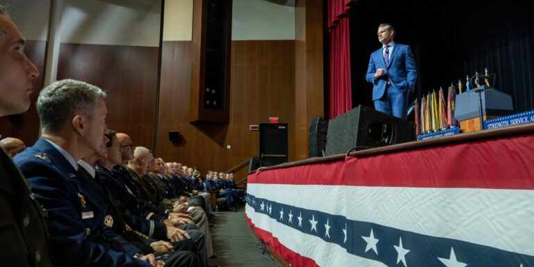 Pete Hegseth Addresses Senior Military Leaders at Quantico