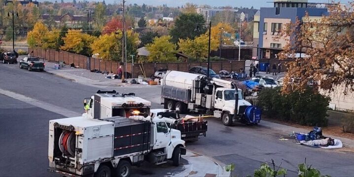 Street Cleanup Near Homeless Encampment