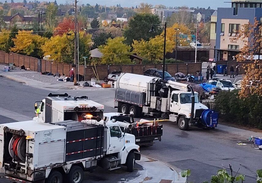 Street Cleanup Near Homeless Encampment