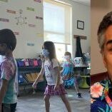 Missoula County Public School students (left) practice social distancing last August. Almost a year later Superintendent Rob Watson (right) plans to mandate masks again.