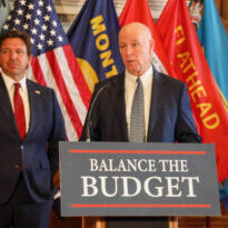 Montana Governor Greg Gianforte and Florida Governor Ron DeSantis Montana Governor Greg Gianforte and Florida Governor Ron DeSantis