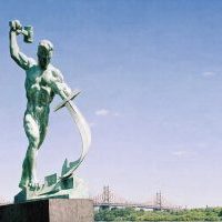 Hammer-Wielding Titan by the River