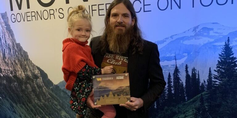 Singer-Songwriter Tim Montana accepts award for Excellence in Cinema and Cultural Heritage