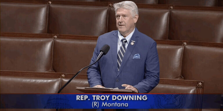 Rep. Troy Downing (R-Mont.) speaks on the House floor Monday in support of H.R. 1190