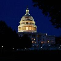 U.S. Capitol building at night