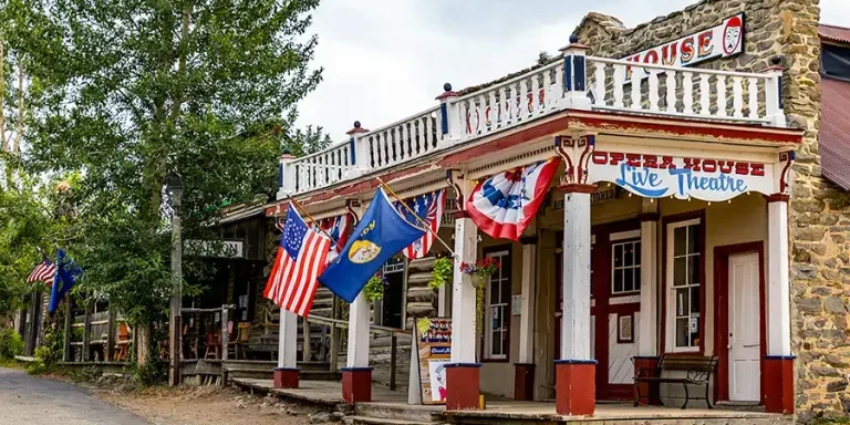 Frontier Opera House: Flags & Live Theatre