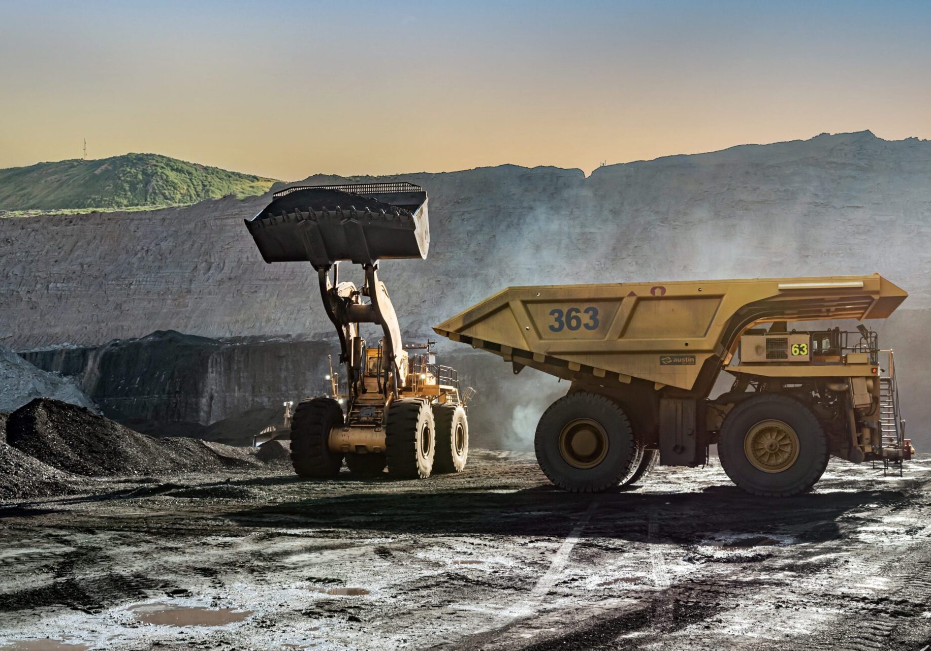 Large-Scale Mining Operations at Sunset Large-Scale Mining Operations at Sunset