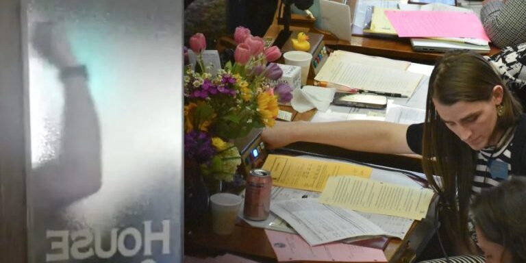 Rep. Zooey Zephyr signals to insurrectionists in the Montana House gallery by turning on his "speak" button after facing censure for refusing to apologize to his colleagues for saying they would see blood on their hands during their next prayer for banning child mutilation and chemical castration procedures on minors.